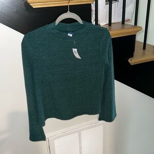 Old Navy Forest Green Ribbed Fuzzy Sweater NWT Girls Size XL 14/16